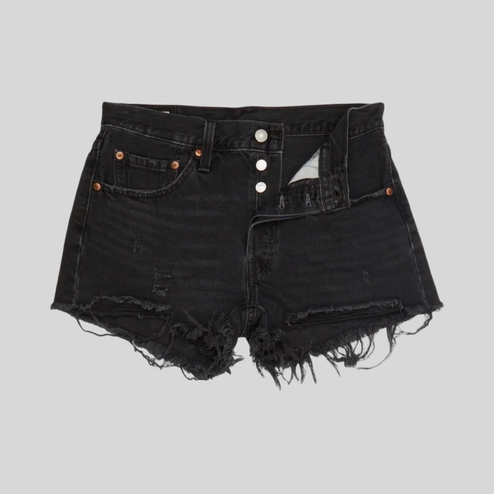 Levi's Black High-Waisted Jean Shorts